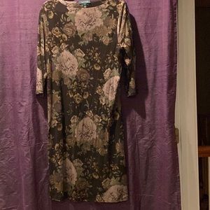 Ralph Lauren Silk Blend Floral Knit Dress